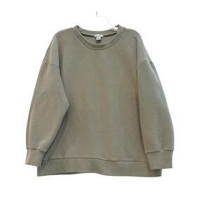 Better Together Women XL Sage Green Ribbed Crewneck Sweatshirt Pullover